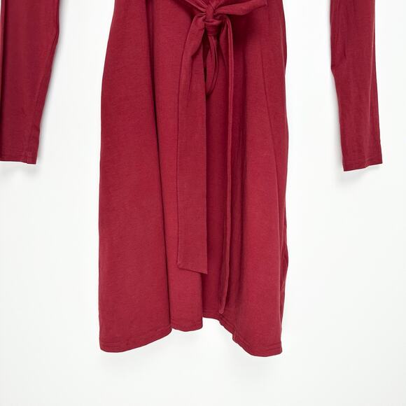 Pact Fit and Flare Skylar Ballet Tie Waist Dress Organic Cotton | Red | SZ XS - Picture 5 of 10